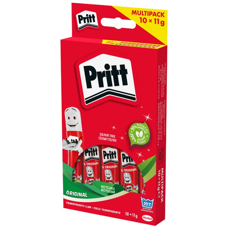 Pritt lijmstift 6 stuks van 22g, oplosmiddelvrij, multipack